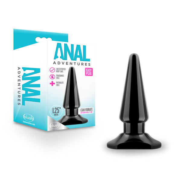 Anal Adventures Easy Black 4 Inch Butt Plug