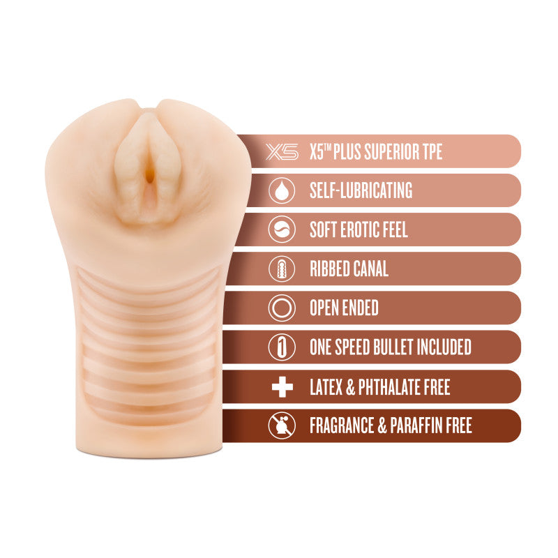M Elite Soft and Wet - Annabella Vibrating Stroker - Flesh