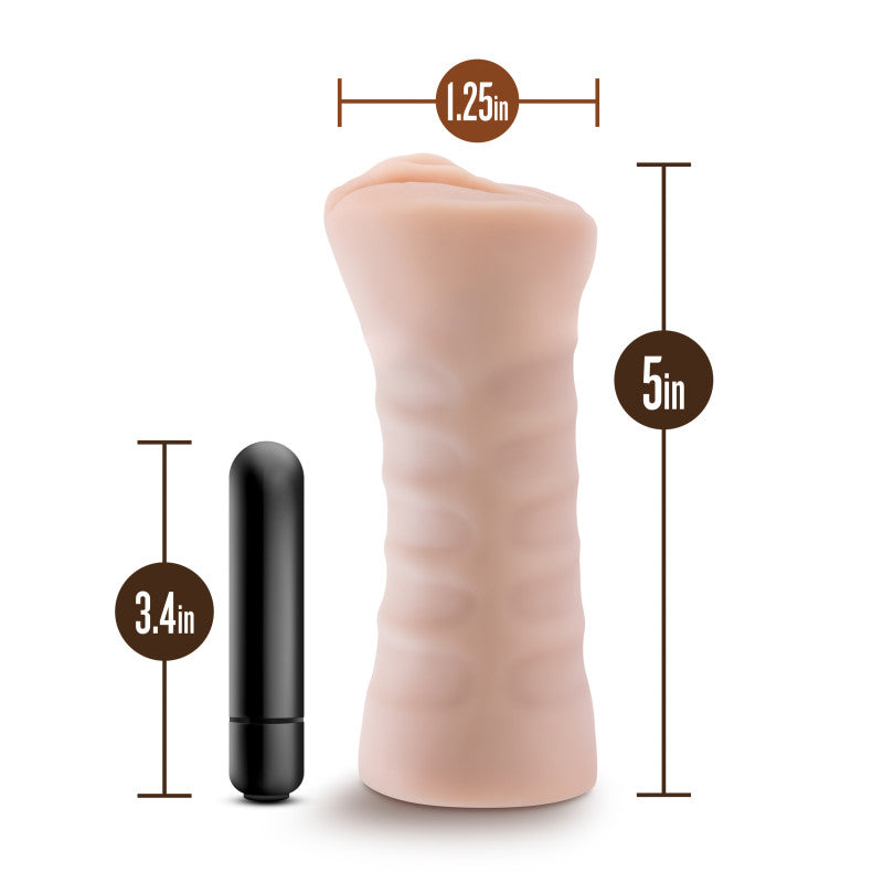 M for Men Rain - Flesh - Vibrating Vagina Stroker