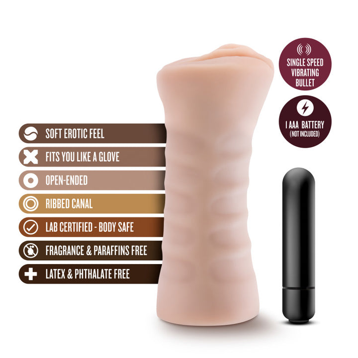 M for Men Rain - Flesh - Vibrating Vagina Stroker