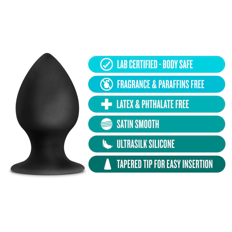 Anal Adventures Platinum Medium Black Stout Butt Plug