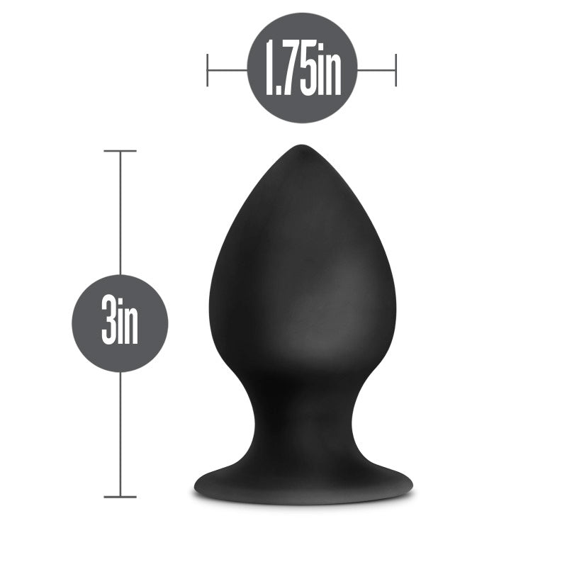Anal Adventures Platinum Medium Black Stout Butt Plug