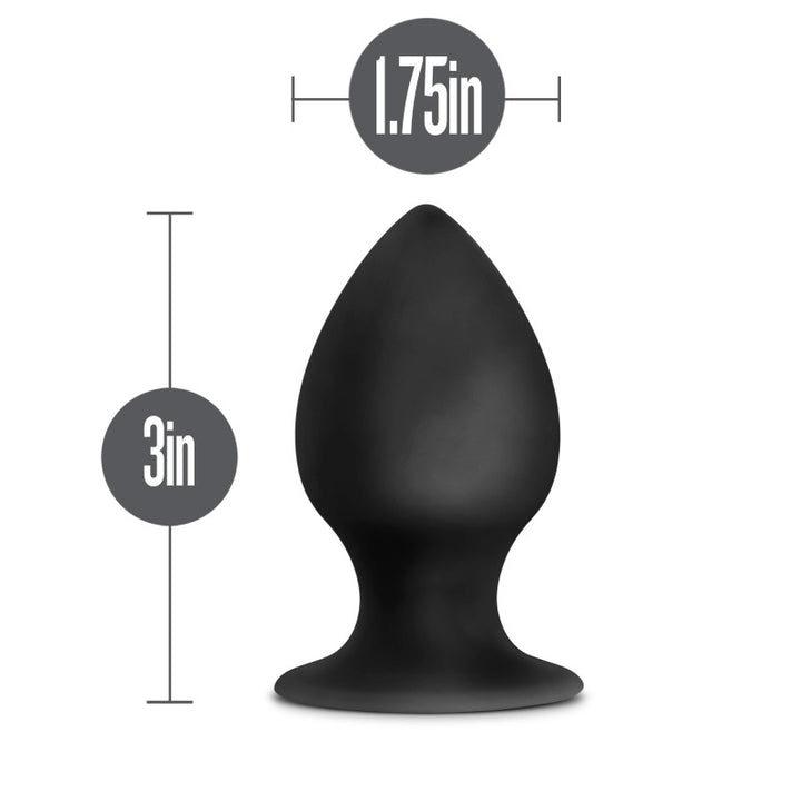 Anal Adventures Platinum Medium Black Stout Butt Plug