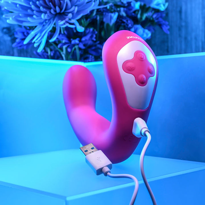 Evolved Buck Wild Thumping Dual Massager - Pink