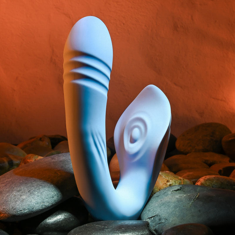 Evolved Tap & Thrust Dual Vibrator - Blue