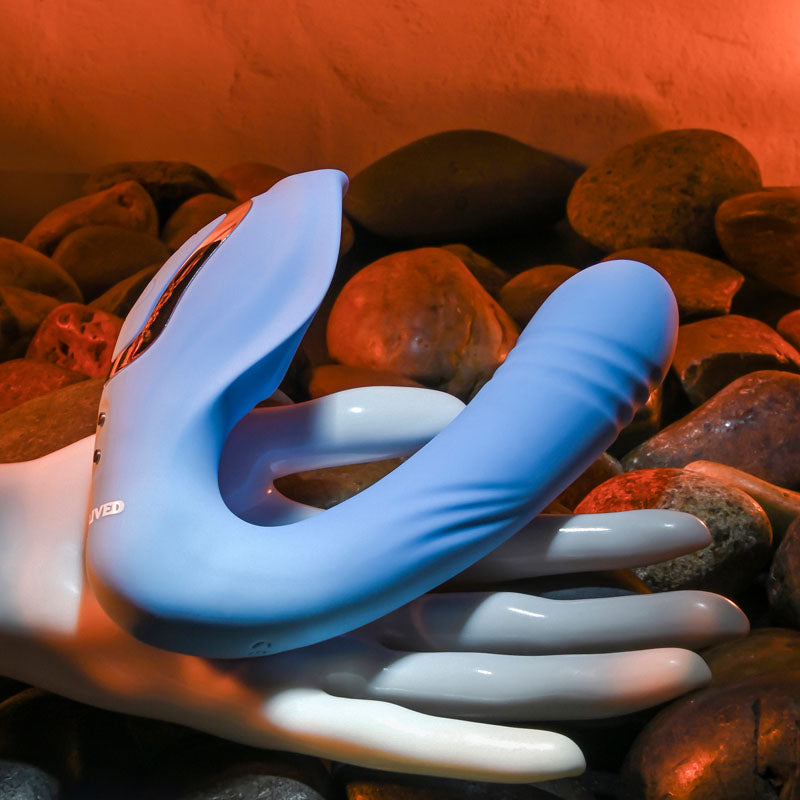 Evolved Tap & Thrust Dual Vibrator - Blue