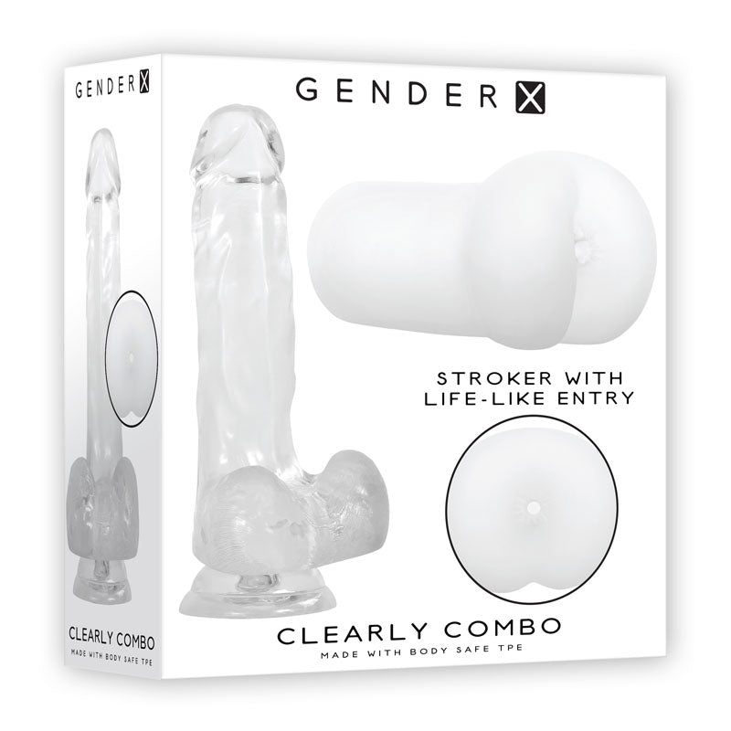 Gender X Clearly Combo - Clear Dildo and Masturbator Set