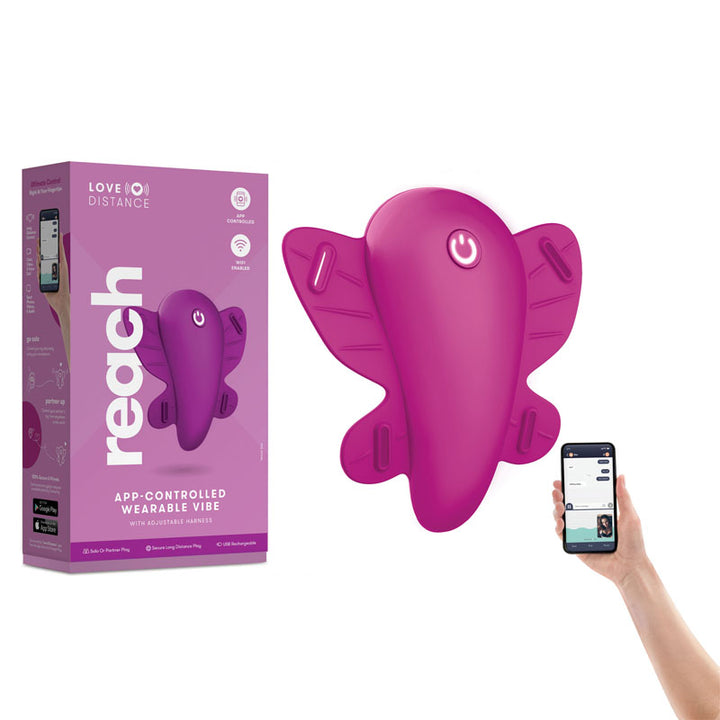 Love Distance REACH G App Controlled Wearable Vibe - Rose
