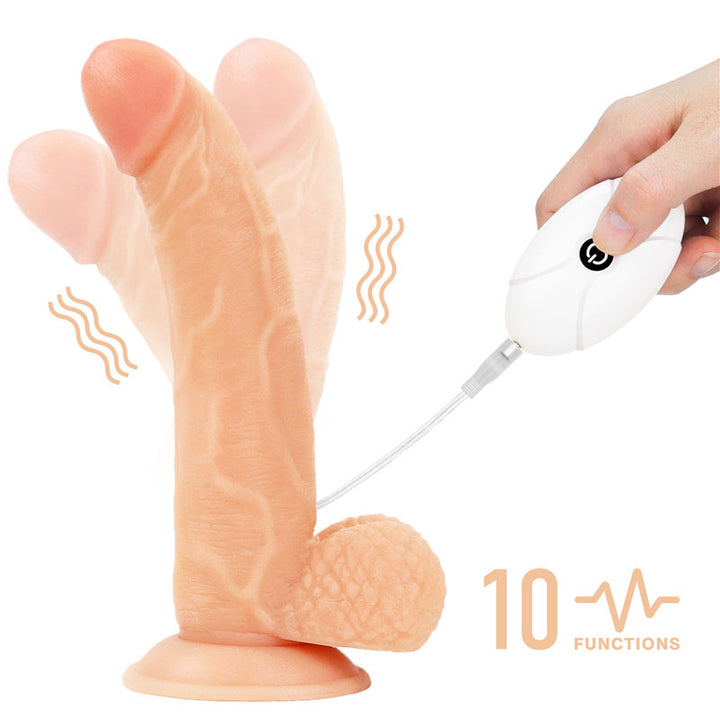 Ingen Easy Strap-On Set - Flesh 8.5 Inch Vibrating Strap-On