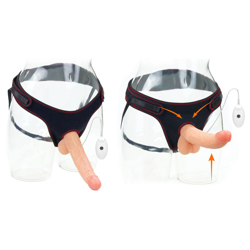 Ingen Easy Strap-On Set - Flesh 8.5 Inch Vibrating Strap-On