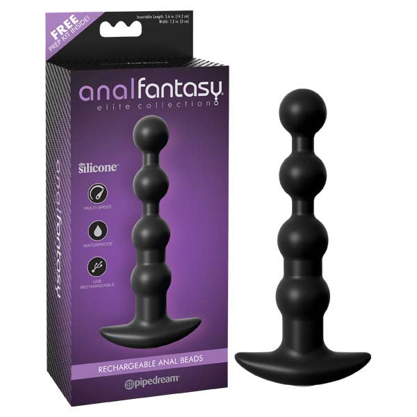 Anal Fantasy Elite Rechargeable Anal Beads - Black