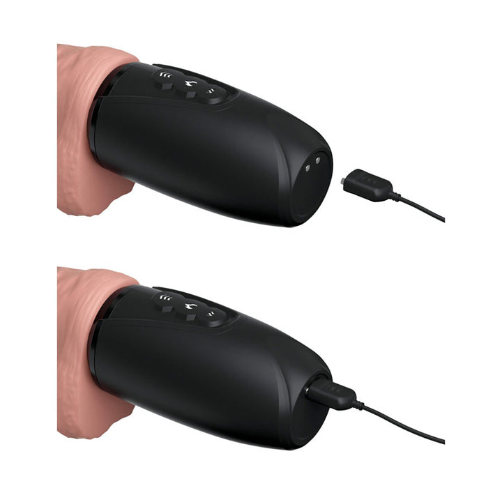 King Cock Plus 6.5 Inch Thrusting Cock with Balls - Flesh Dong