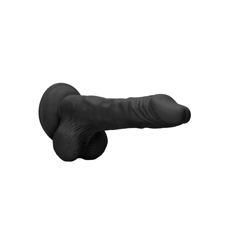 RealRock 8 Inch Black Realistic Dong with Balls