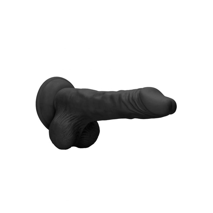 RealRock 8 Inch Black Realistic Dong with Balls