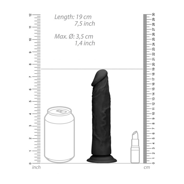 RealRock 7 Inch Realistic Black Dildo
