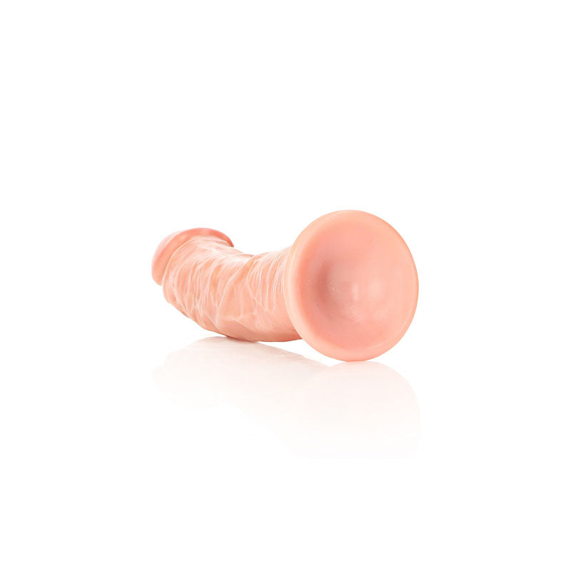RealRock 7 Inch Realistic Regular Curved Dildo with Suction Cup - Flesh