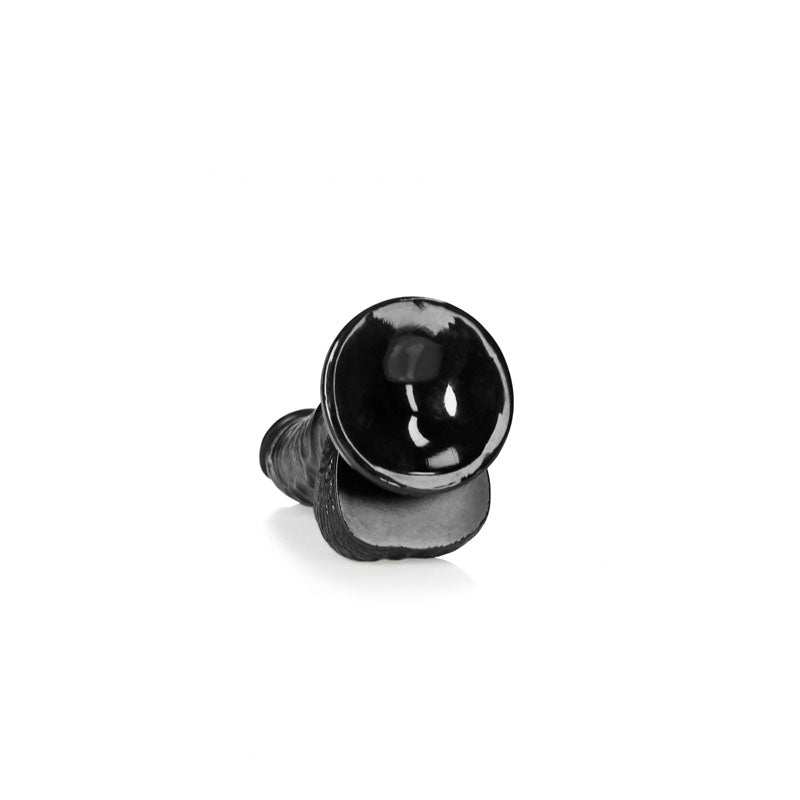 RealRock Realistic 6 Inch Curved Dong with Balls - Black
