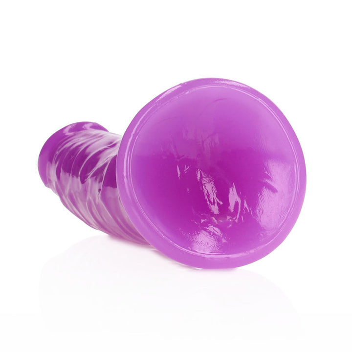 RealRock 7 Inch Slim Glow in the Dark Neon Dildo - Purple