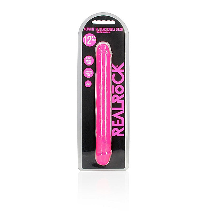 RealRock 12 Inch Glow in the Dark Double Dong - Pink