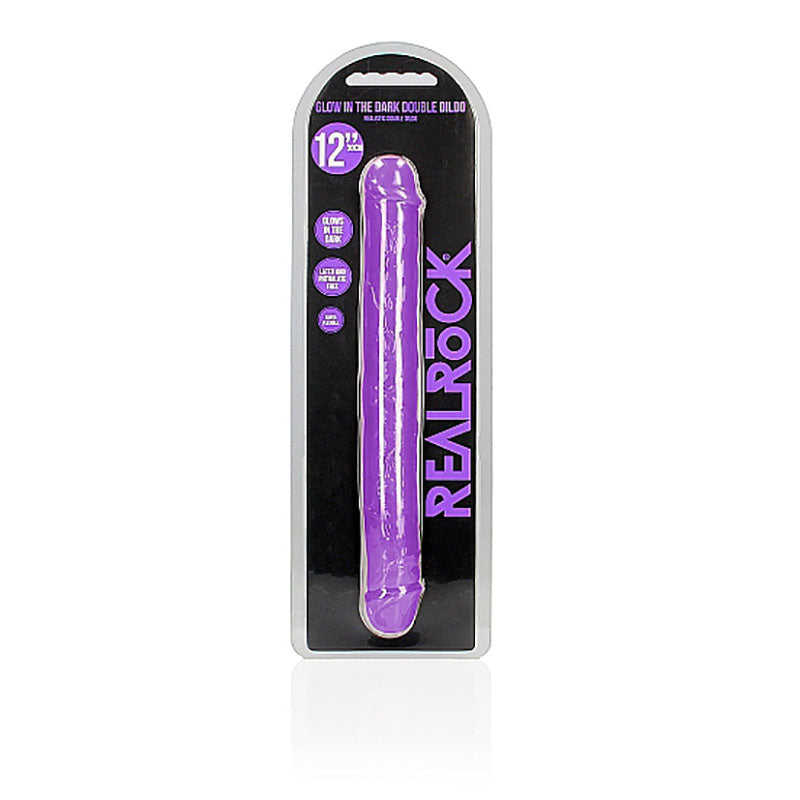 RealRock 12 Inch Glow in the Dark Double Dong - Purple