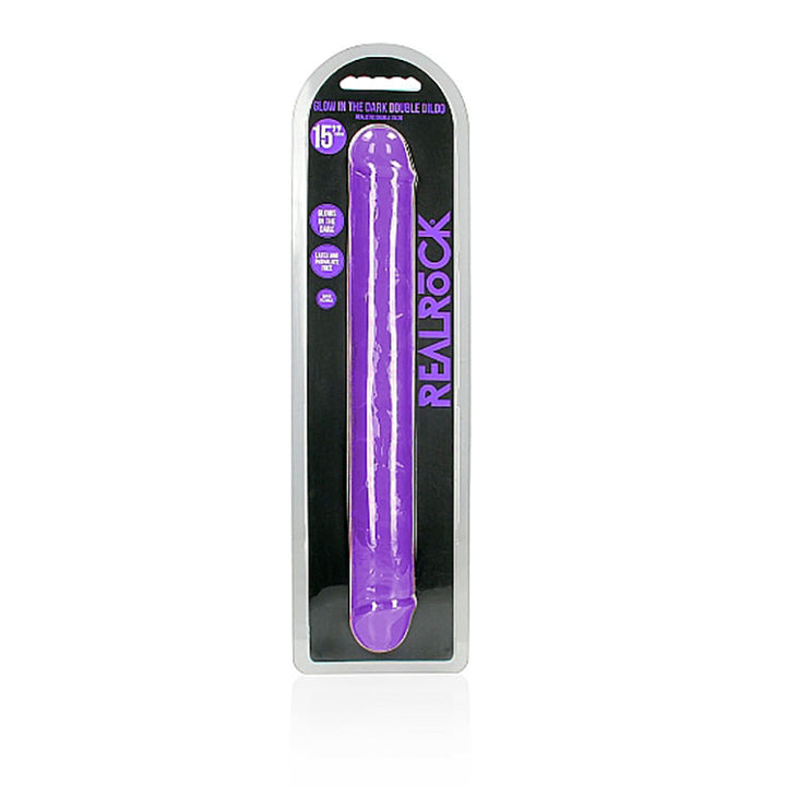 RealRock 15 Inch Glow in the Dark Double Dong - Purple