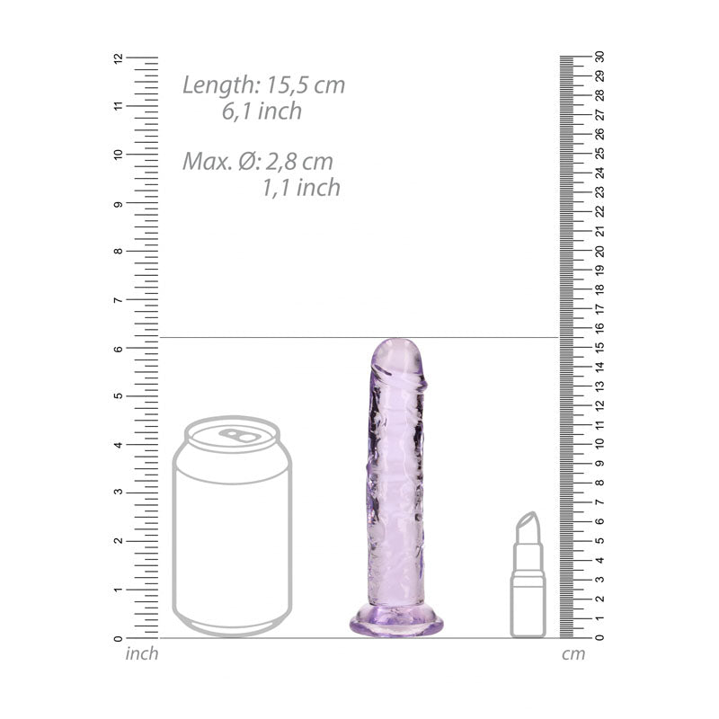 RealRock 6 Inch Straight Dildo - Purple