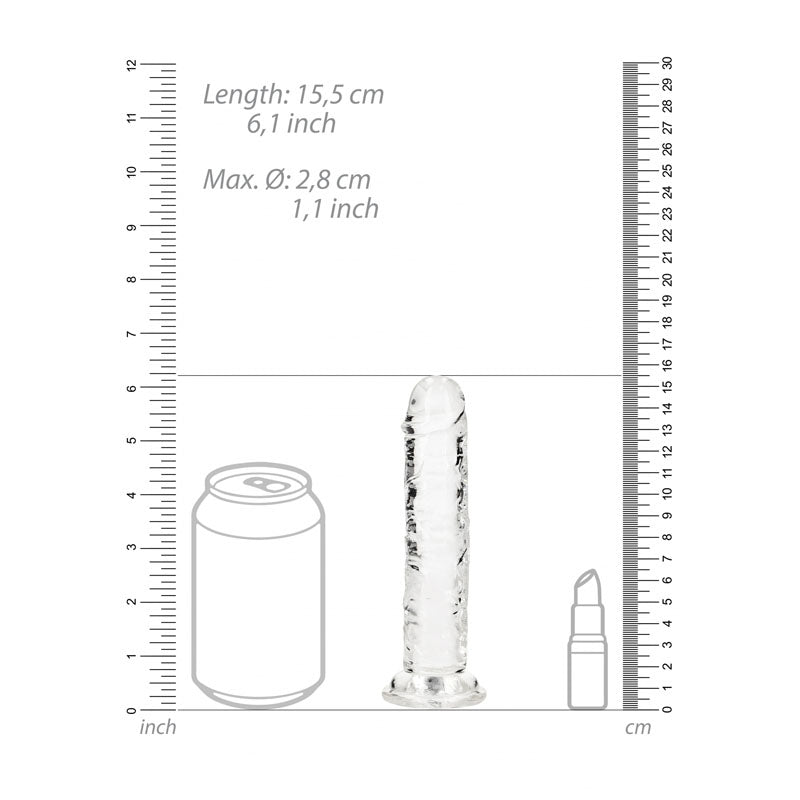 RealRock 6 Inch Straight Dildo - Clear