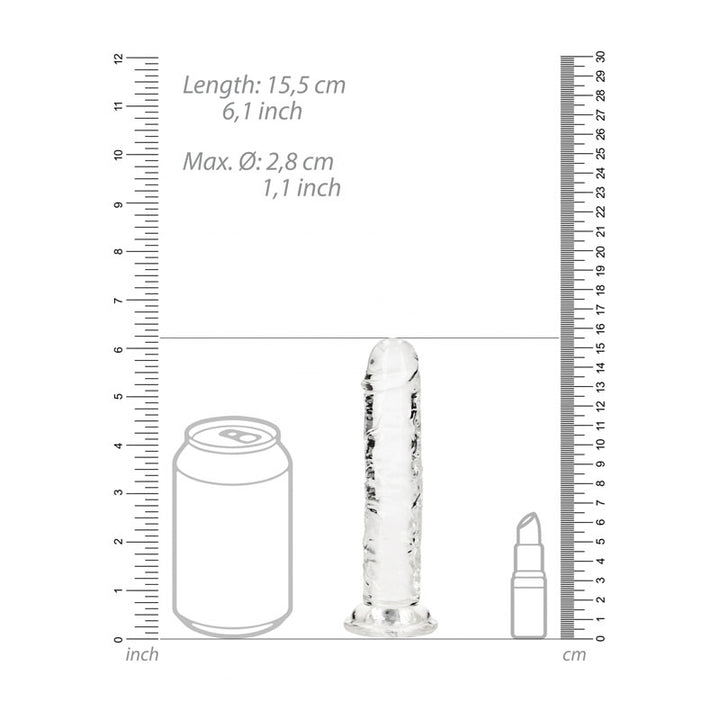 RealRock 6 Inch Straight Dildo - Clear