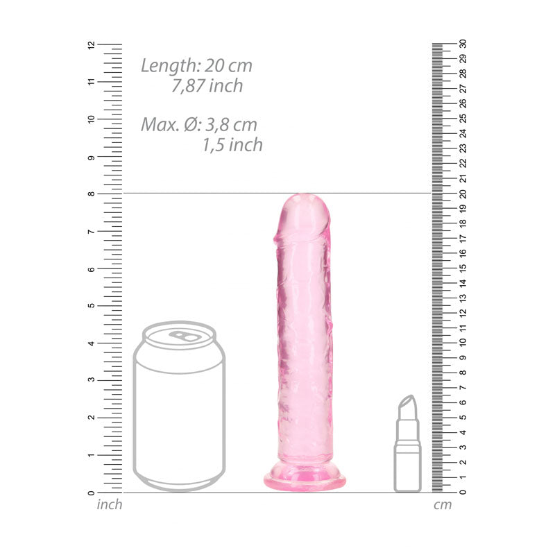 RealRock 8 Inch Straight Dildo - Pink