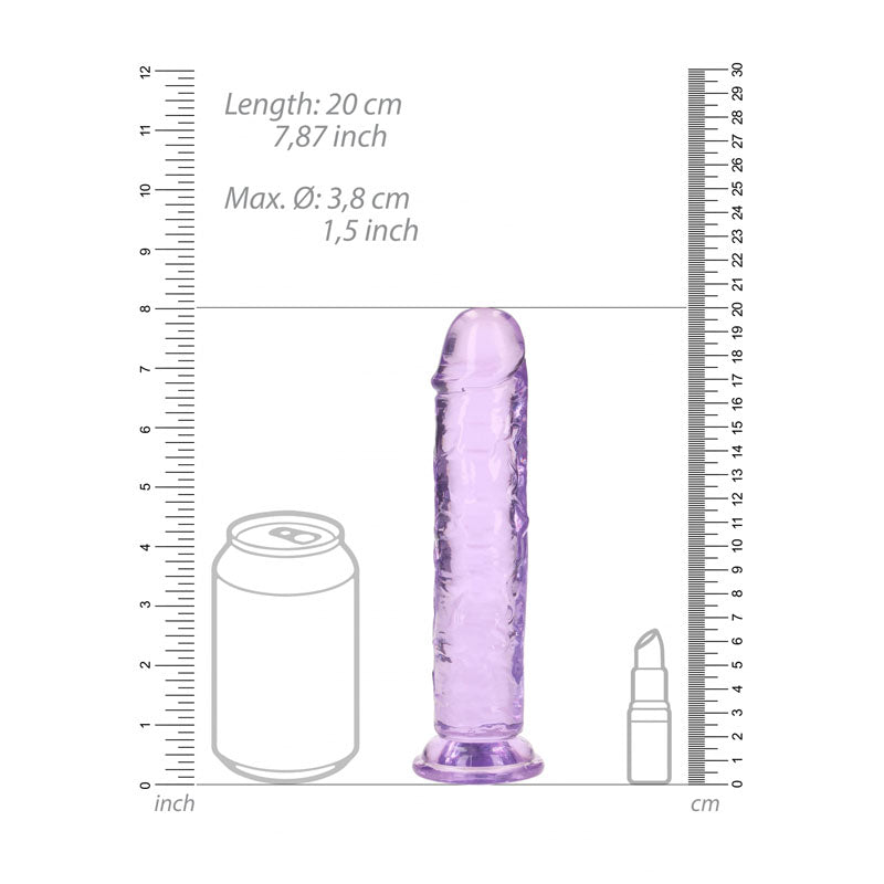 RealRock 8 Inch Straight Dildo - Purple