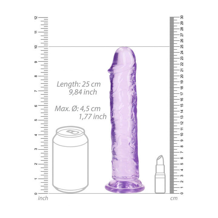 RealRock 10 Inch Straight Dildo - Purple
