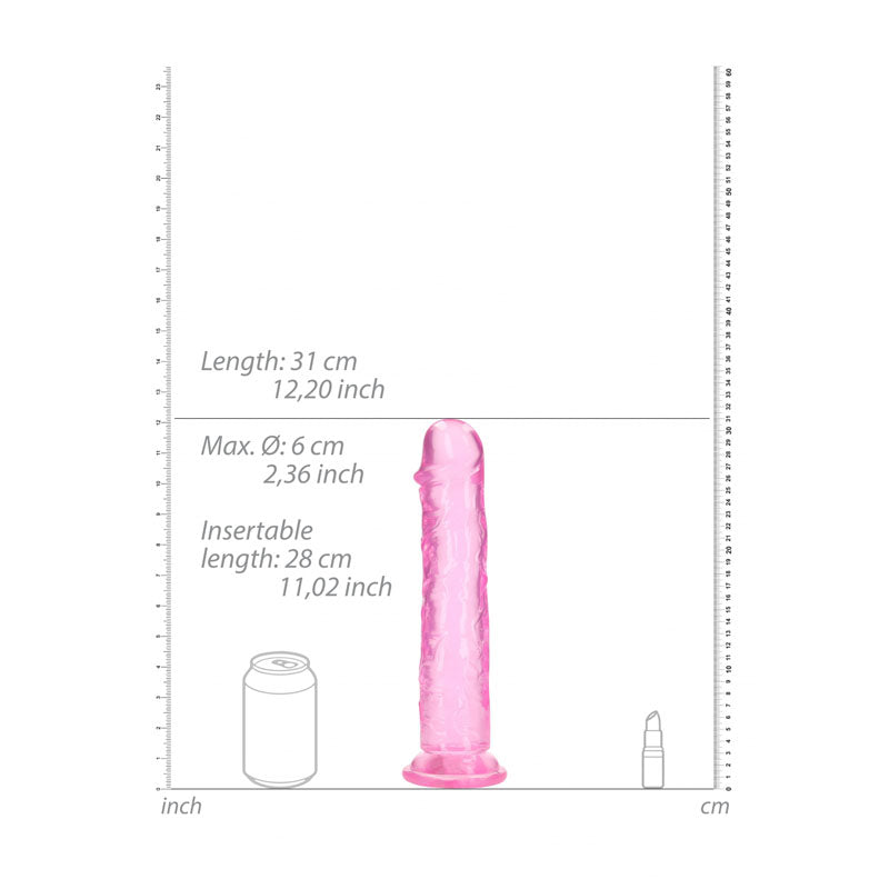 RealRock 11 Inch Straight Dildo - Pink