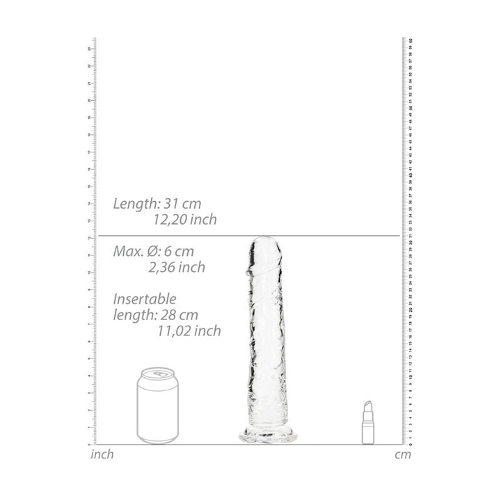 RealRock 11 Inch Straight Dildo - Clear