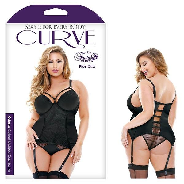 Curve Odessa Cutout Molded Cup Bustier - Black - 1X/2X