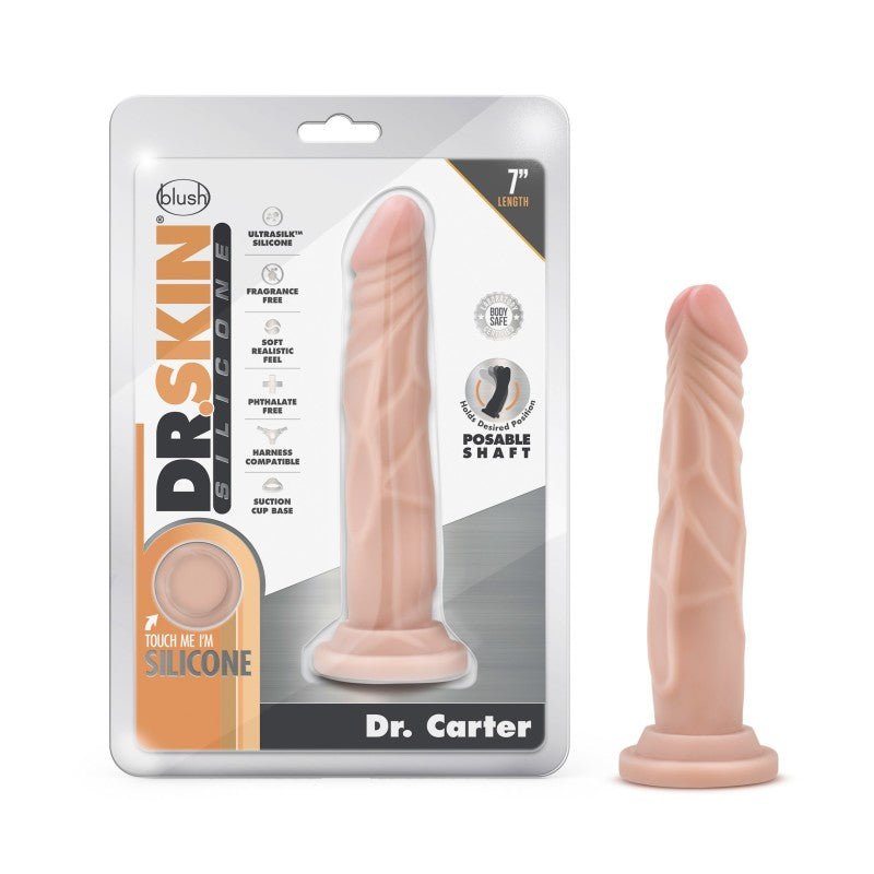 Dr. Skin Silicone Dr. Carter 7 Inch Poseable Dildo - Flesh