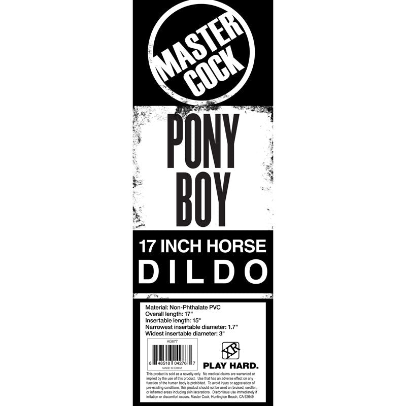 Master Cock Pony Boy 17 Inch Horse Dong - Black
