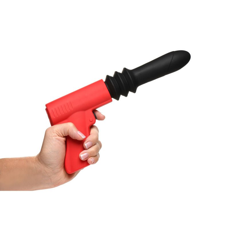 Master Series Pistol Pounder Thrusting Vibrator with Gun Handle - Black/Red
