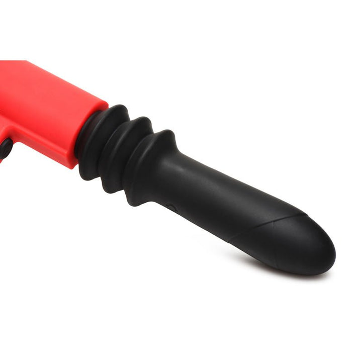 Master Series Pistol Pounder Thrusting Vibrator with Gun Handle - Black/Red