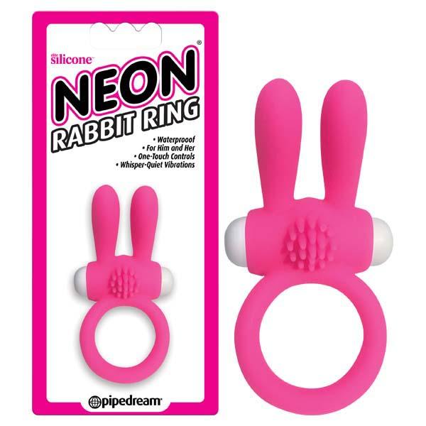 Neon Pink Vibrating Rabbit Cock Ring