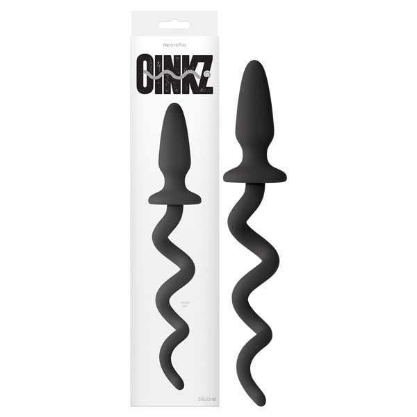 Oinkz! - Black 9.6 cm (3.8'') Butt Plug with 20 cm (8'') Pig Tail
