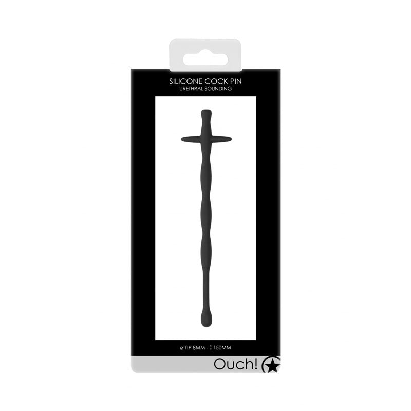 OUCH! Urethral Sounding - Silicone - Black 24cm Pin