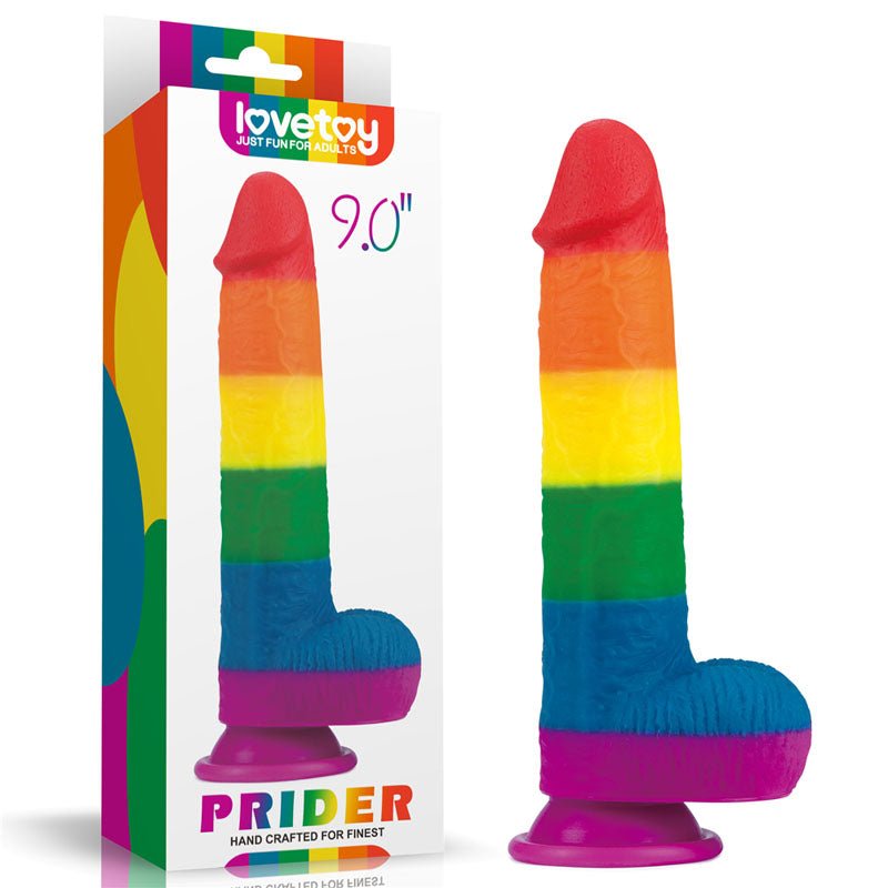 Prider 9 Inch Rainbow Dildo 
