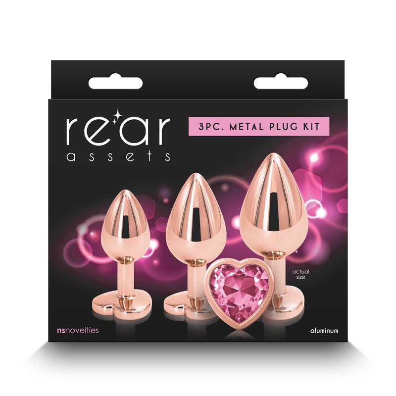 Rear Assets Rose Gold Heart Pink Gem Trainer Kit - Set of 3