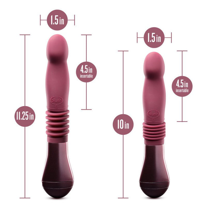 Temptasia Trixie Thrusting Dildo Vibrator - Wine Red