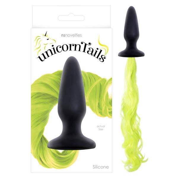 Unicorn Tails - Black 9.9 cm (3.9'') Butt Plug with Yellow Pony Tail