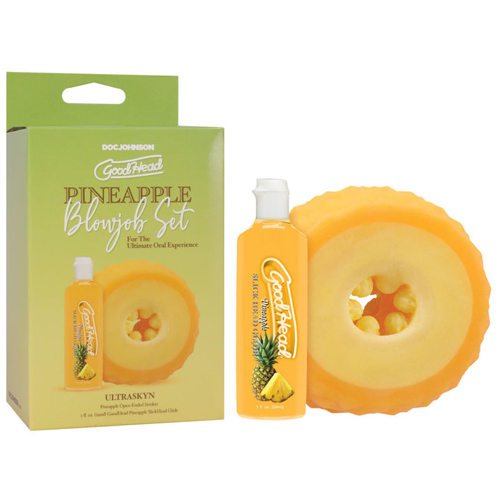 GoodHead Pineapple Blowjob Set - Pineapple Stroker &amp; Lubricant 30ml