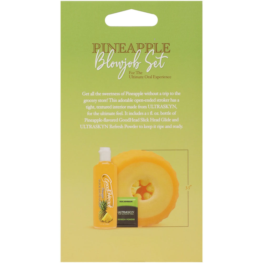 GoodHead Pineapple Blowjob Set - Pineapple Stroker &amp; Lubricant 30ml