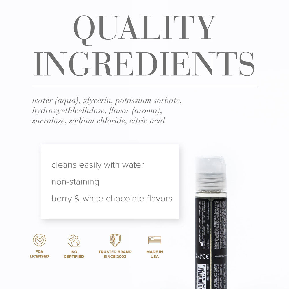 JO Gelato White Chocolate Raspberry Flavoured Lube - 30ml