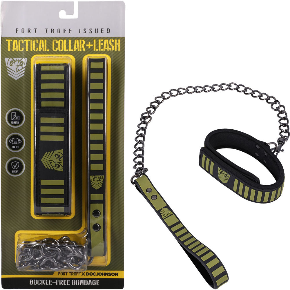 Fort Troff - Tactical Collar & Leash - Black/Green