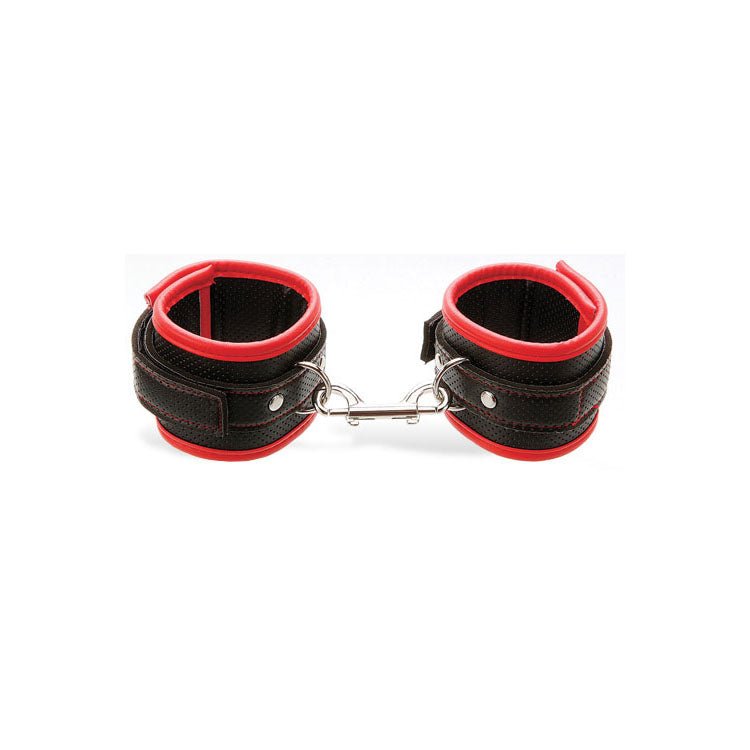 Adam & Eve Scarlet Couture Bondage Cuffs - Black/Red